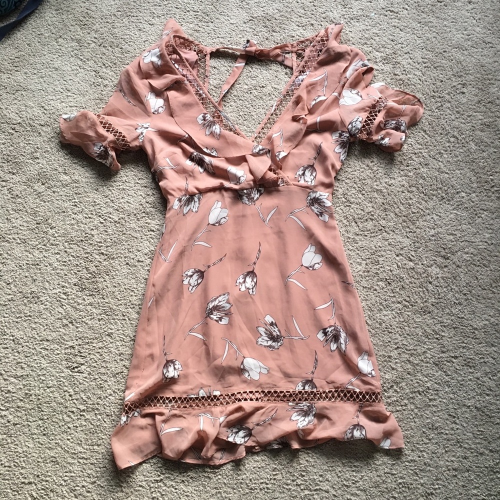 Backless wrap front dress